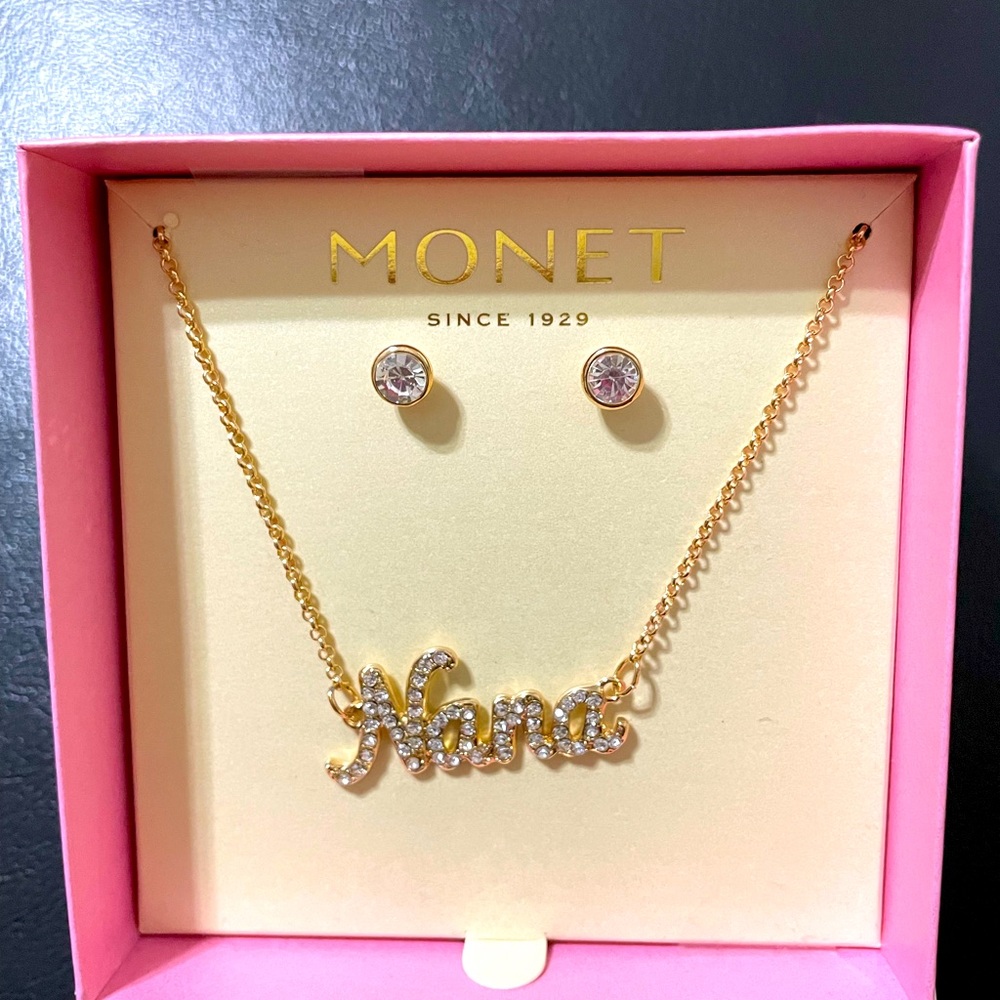 Monet Earrings Necklace Set for Nana